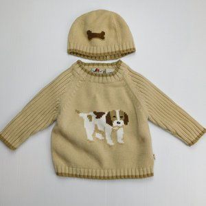 Harry & Me Boys 12 months beagle Dog Sweater & Hat Set